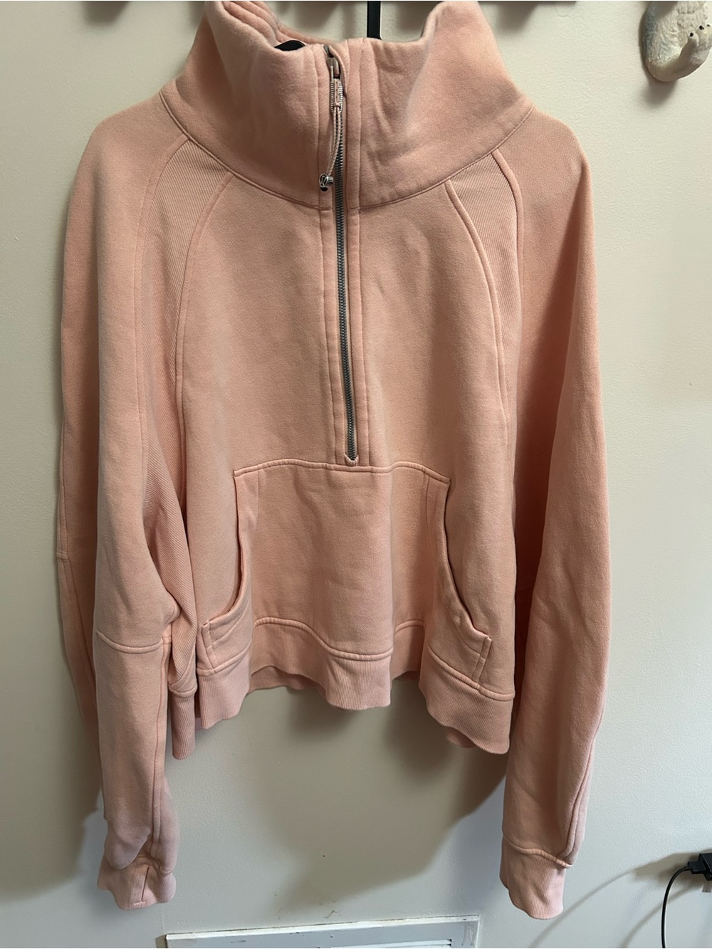 lululemon athletica Peach Satin Half-Zip Funnel Neck Sweatshirt